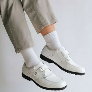 FootJoy GreenJoys 48352 Women's 9M White Spikeless NWOT Retro Kiltie Golf Shoe